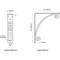 Ekena Millwork Legacy Wrought Iron Bracket, (Triple center brace), Powder Coated Black 2"W x 10"D x 12"H BKTM02X10X12TLE - alternate 7